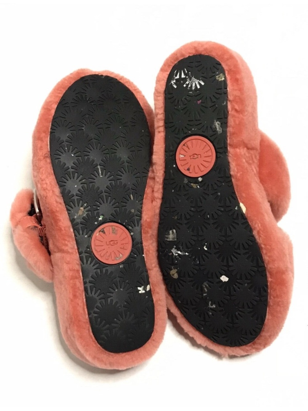 UGG  | Fuzz Yeah Slippers Women's Size 6 Orange Comfort Side Buckle Flats - Picture 6 of 10